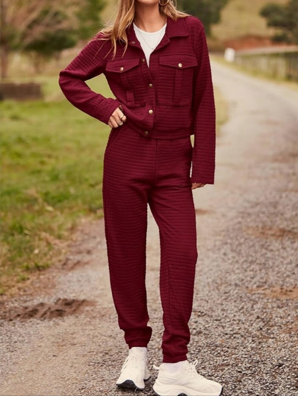 2pcs Stylish Jacket And Pants Jogger Set Casual Sweatpants Outfit Set